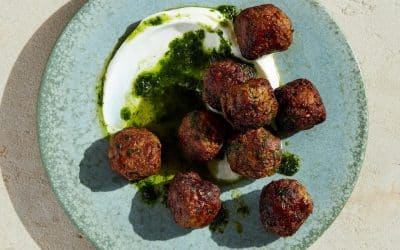 Lamb Meatballs with Raisin Pesto